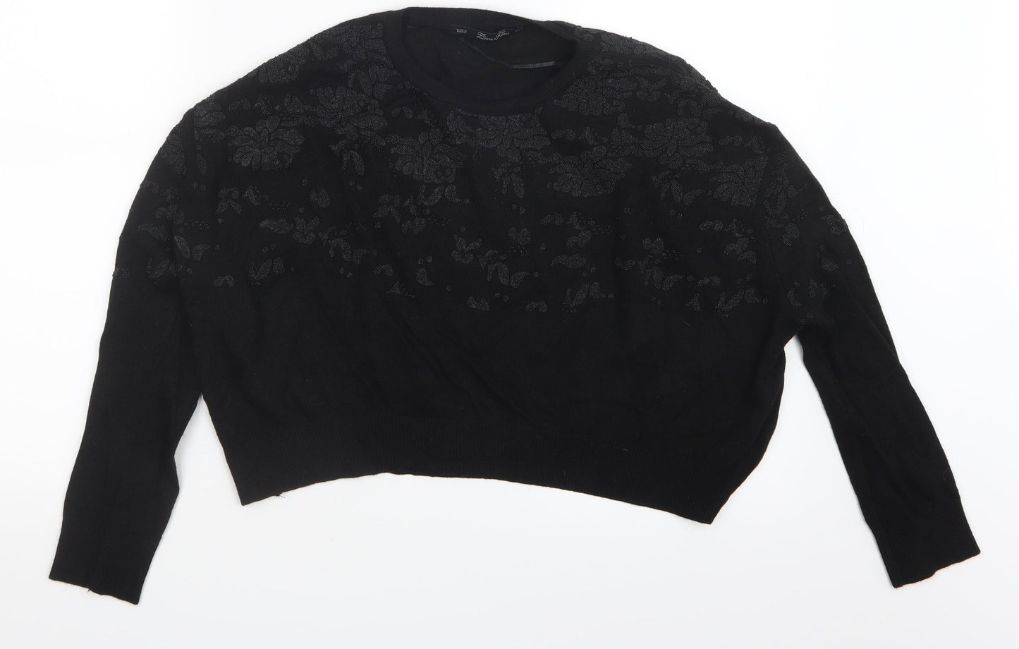 Zara Knit Womens Black  Knit Pullover Jumper Size M
