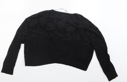Zara Knit Womens Black  Knit Pullover Jumper Size M