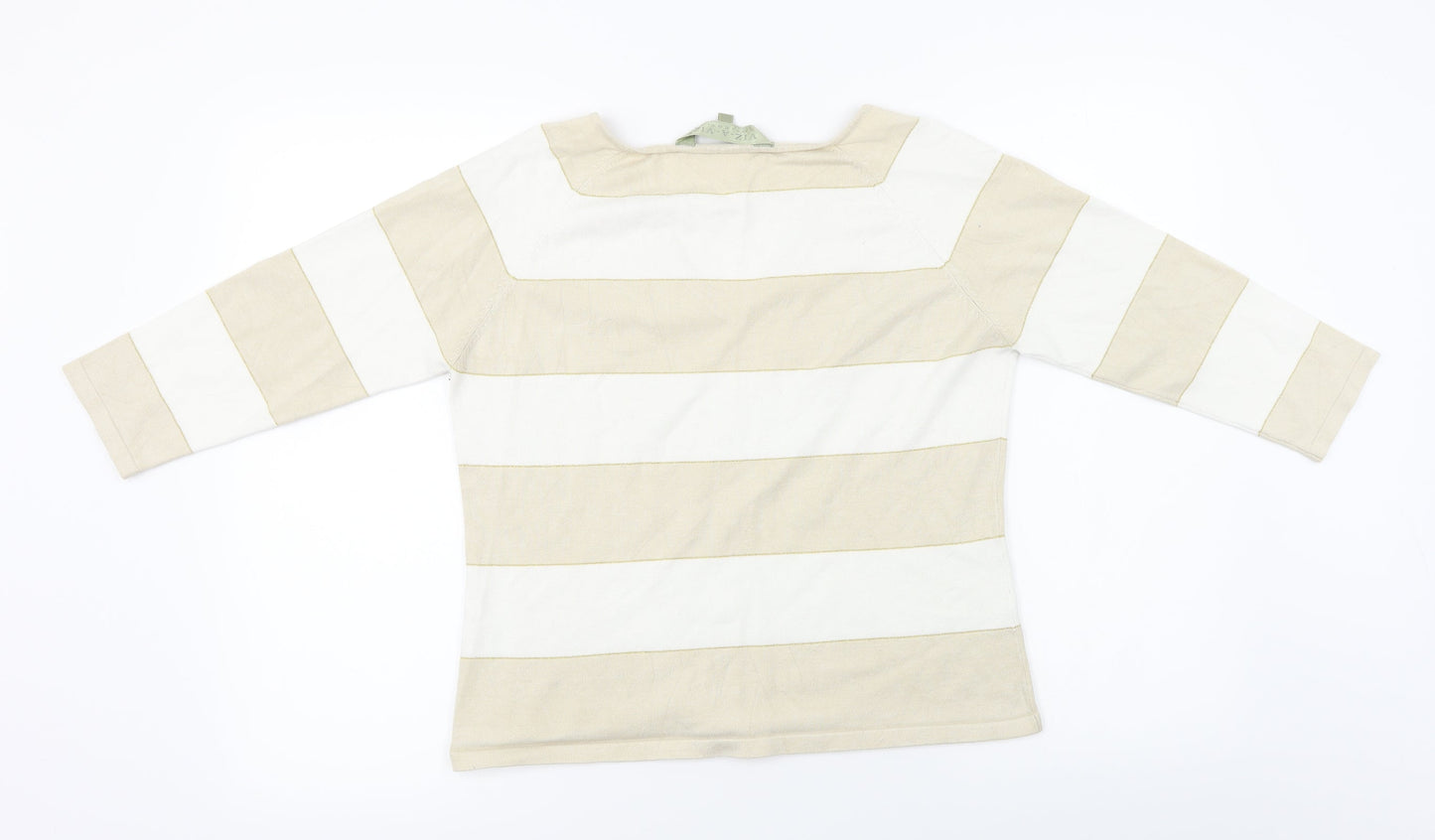 Viz A Viz  Womens Beige Striped  Pullover Jumper Size M