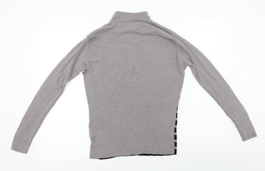 Afibel  Womens Grey Striped  Pullover Jumper Size 10