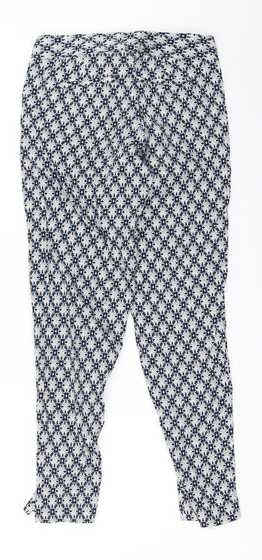 Warehouse Womens Black Geometric  Capri Trousers Size 6 L27 in