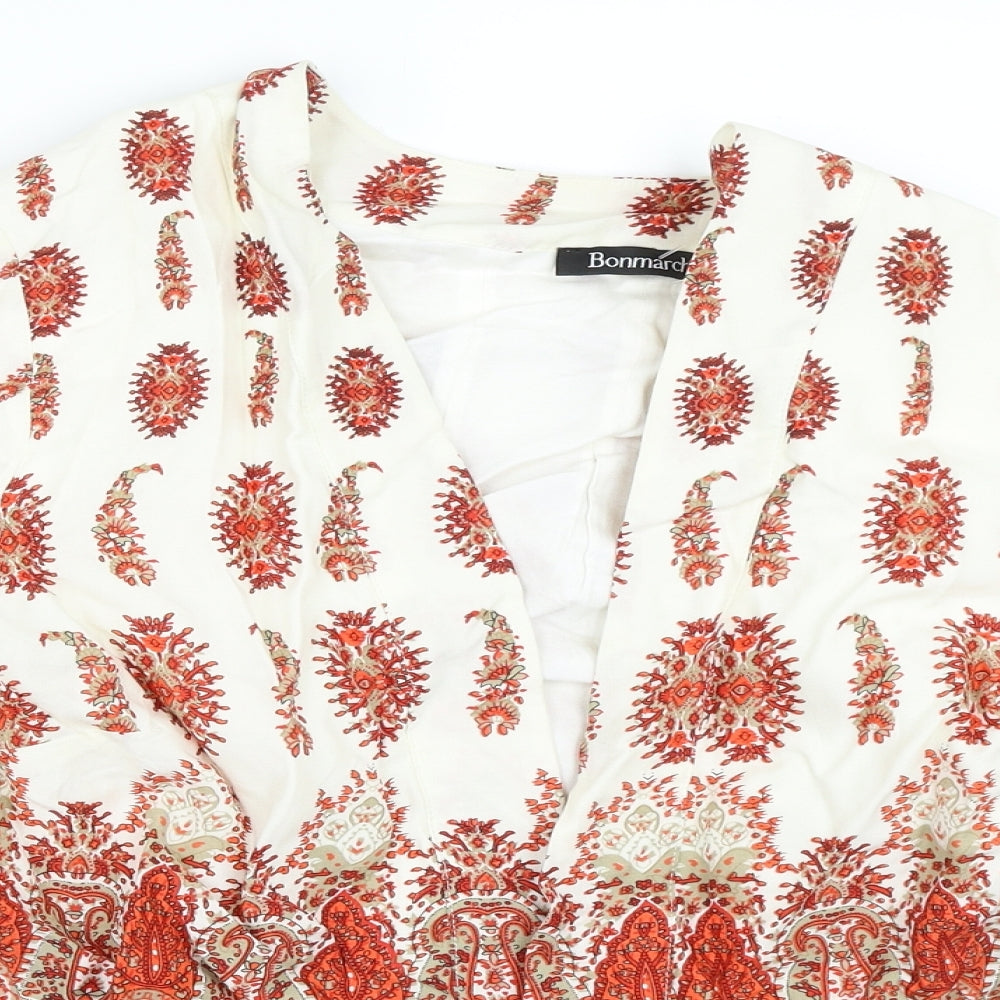 Bonmarché Womens Ivory Geometric  Jacket  Size 16