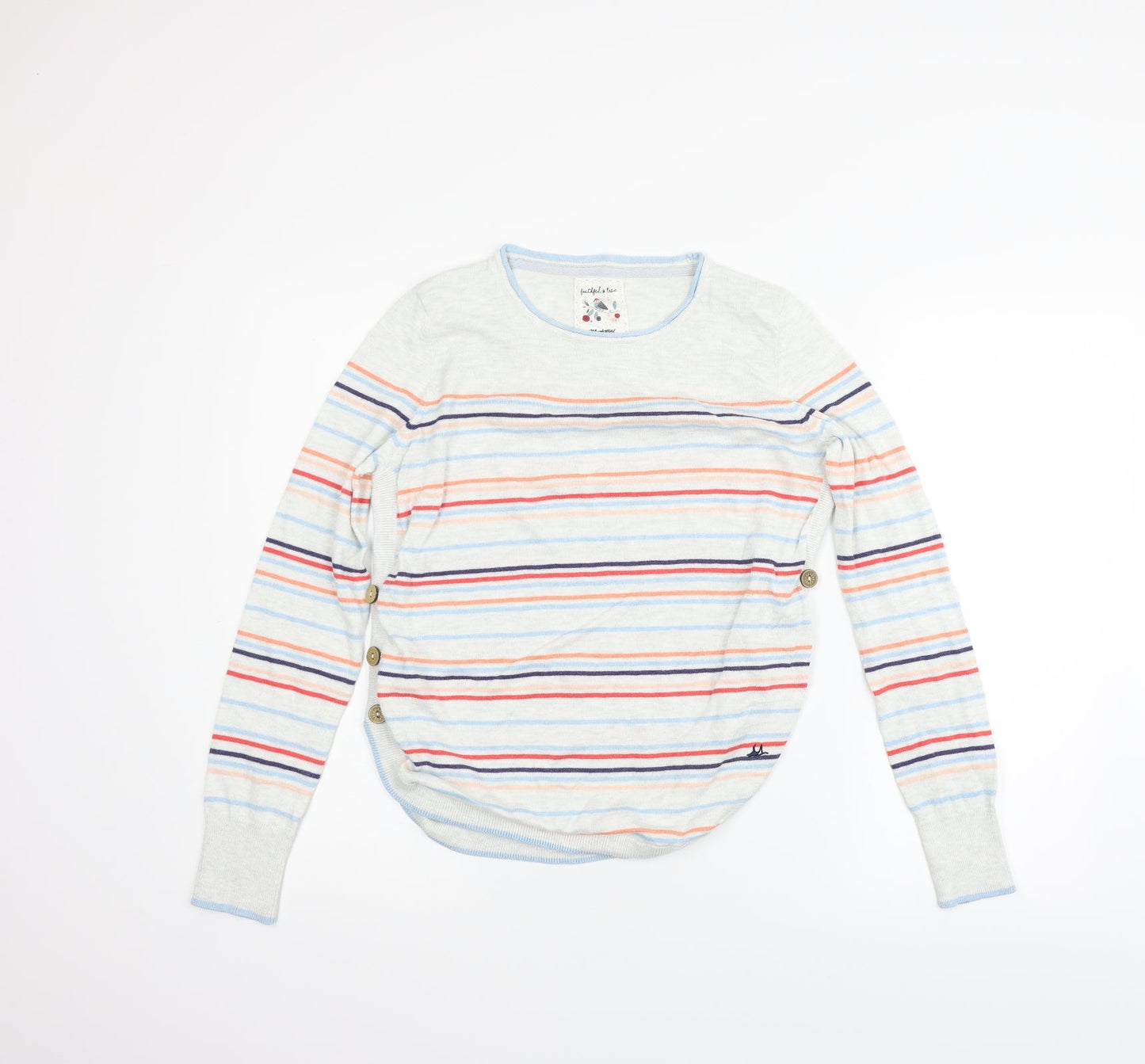 Faithful & True Womens Grey Striped  Pullover Jumper Size 12