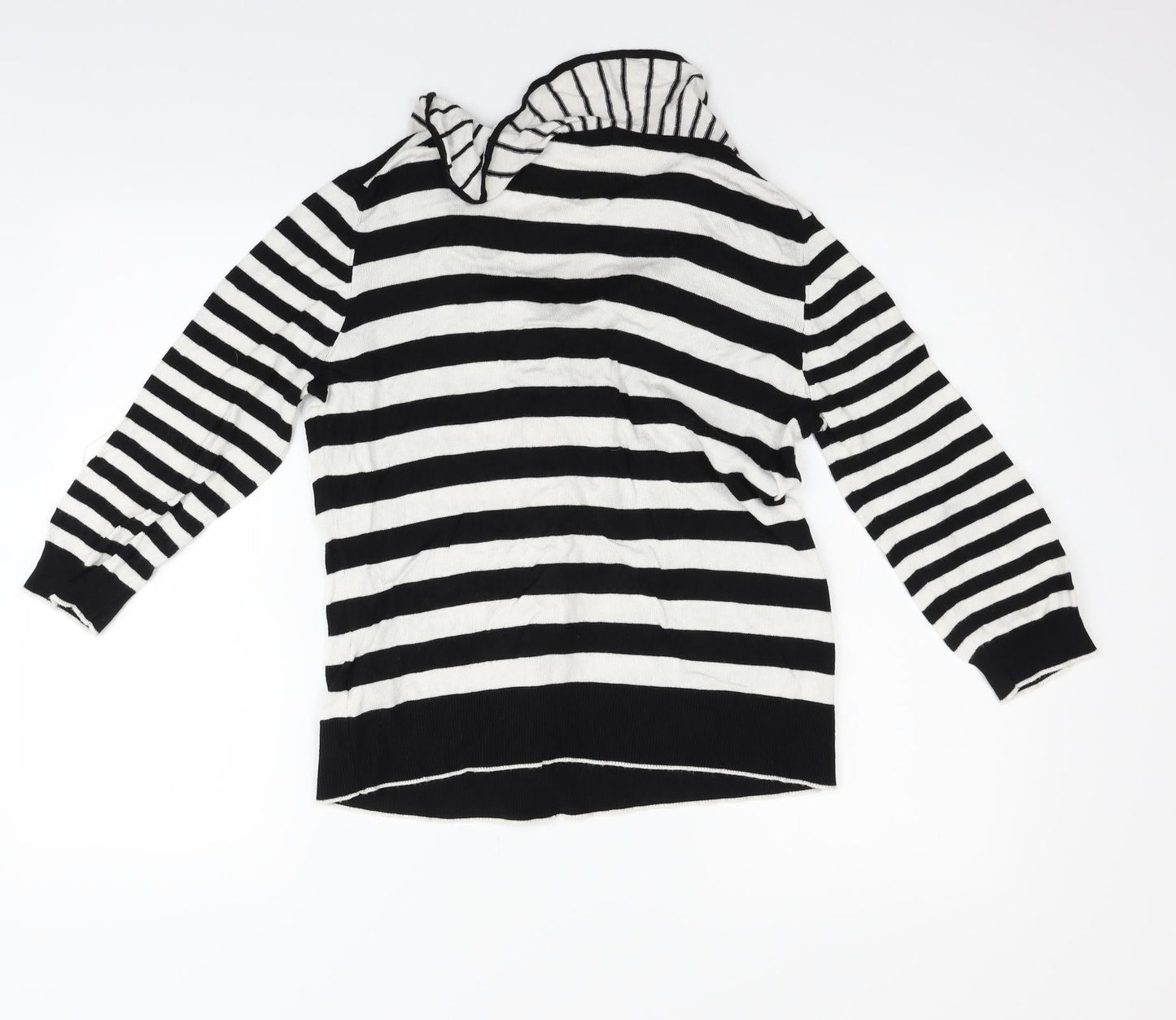 Per Una Womens Black Striped  Pullover Jumper Size 16