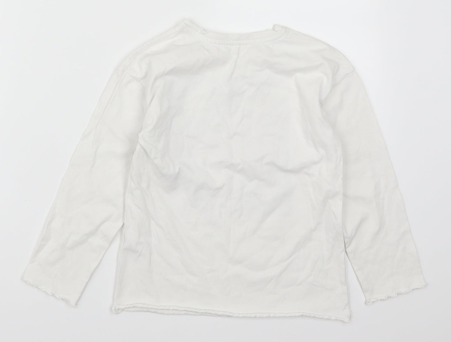 George Girls White   Basic T-Shirt Size 5-6 Years  - Sleepy Unicorn