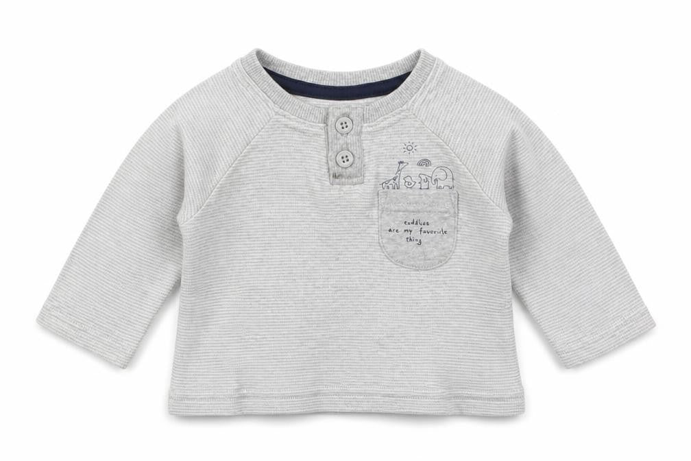 George Boys Grey   Basic T-Shirt Size 0-3 Months  - Cuddles are my Favourite Thing