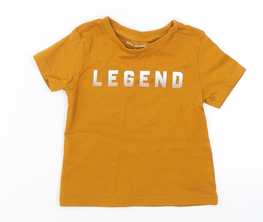 River Island Boys Brown   Basic T-Shirt Size 9-12 Months  - Legend