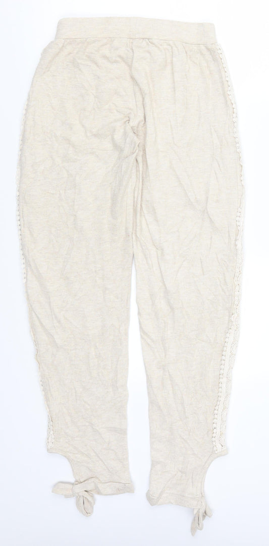 Michelle Keegan Womens Beige   Sweatpants Trousers Size 8 L27 in - Loungewear