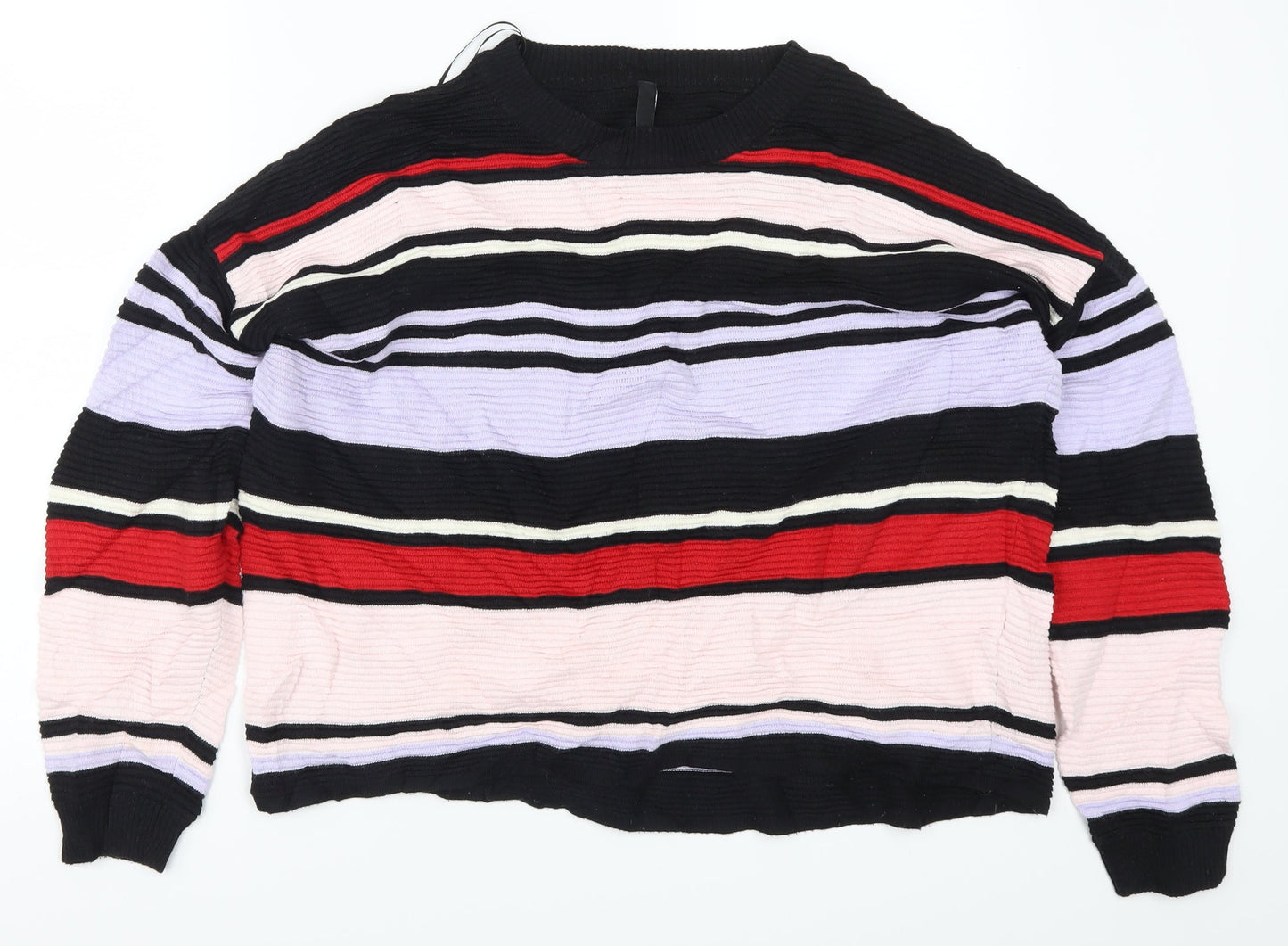 H&M Womens Multicoloured Striped  Pullover Jumper Size L