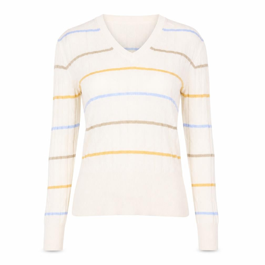 Marks and Spencer Womens Beige Striped  Pullover Jumper Size XS