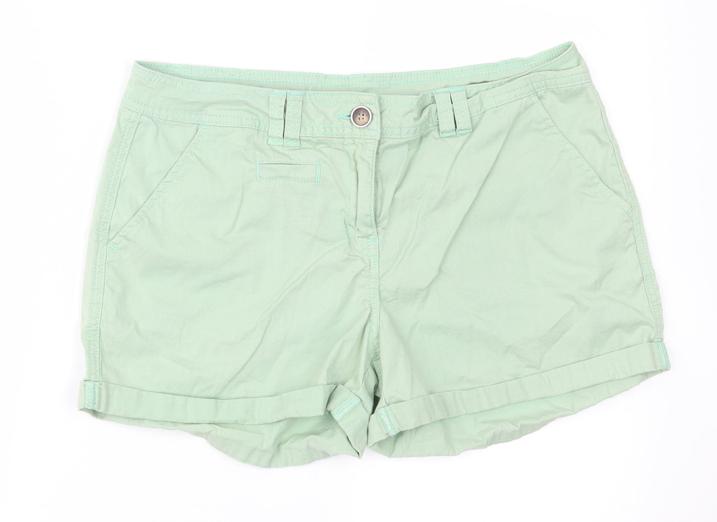 Preworn Womens Green   Hot Pants Shorts Size 34 in