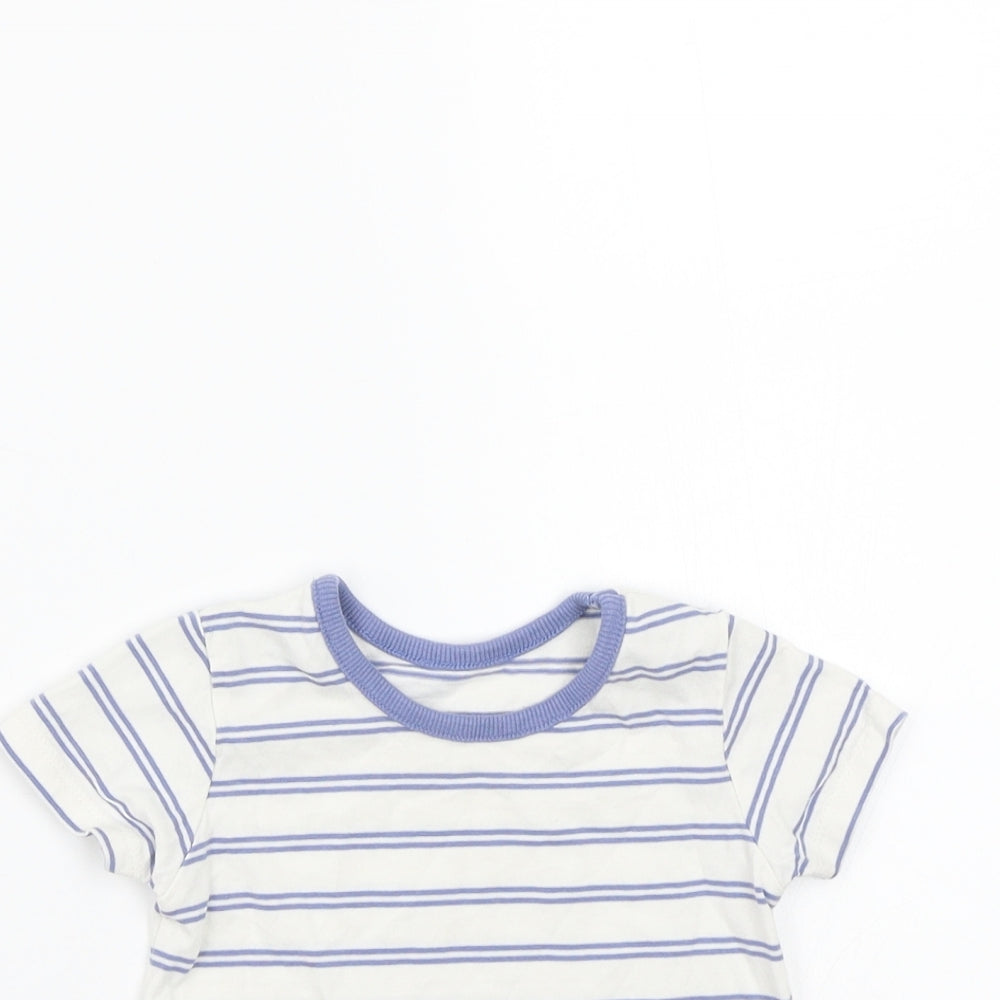 George Baby White Striped  Basic T-Shirt Size 3-6 Months