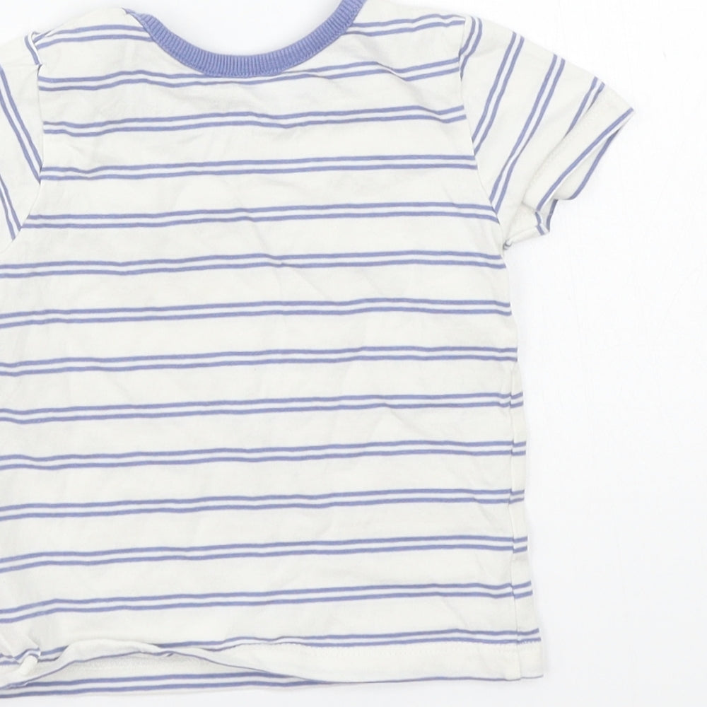 George Baby White Striped  Basic T-Shirt Size 3-6 Months
