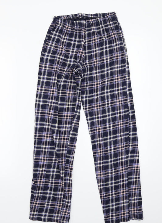 Topshop Womens Blue Check  Sweatpants Trousers Size XS L27 in