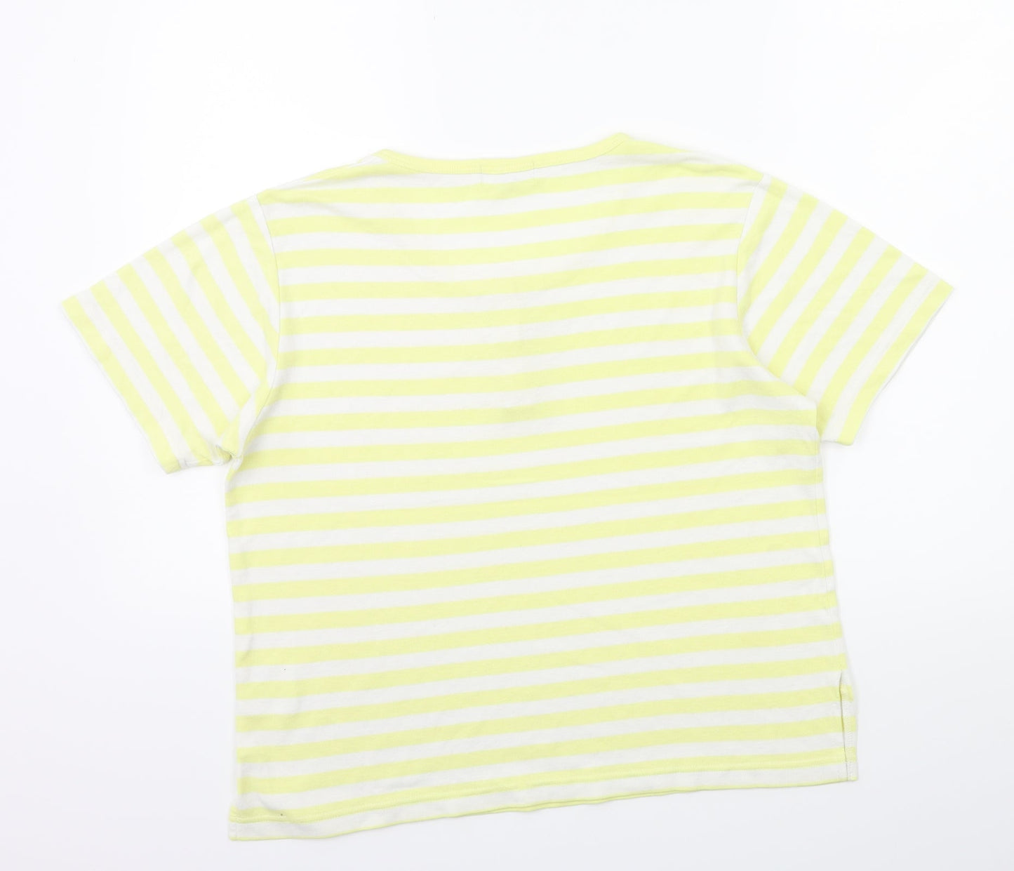 Key West Womens Yellow Striped  Basic T-Shirt Size M
