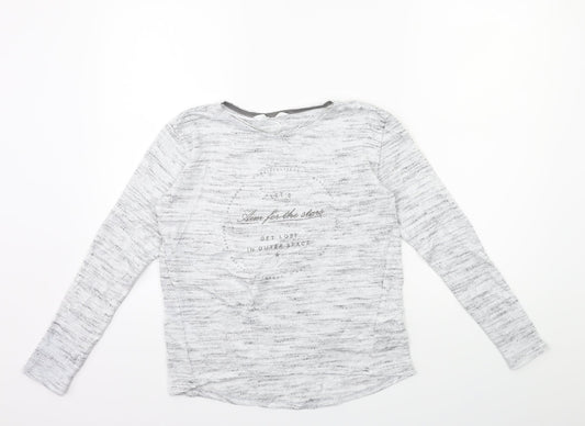 H&M Girls Grey  Knit Pullover Jumper Size 7 Years