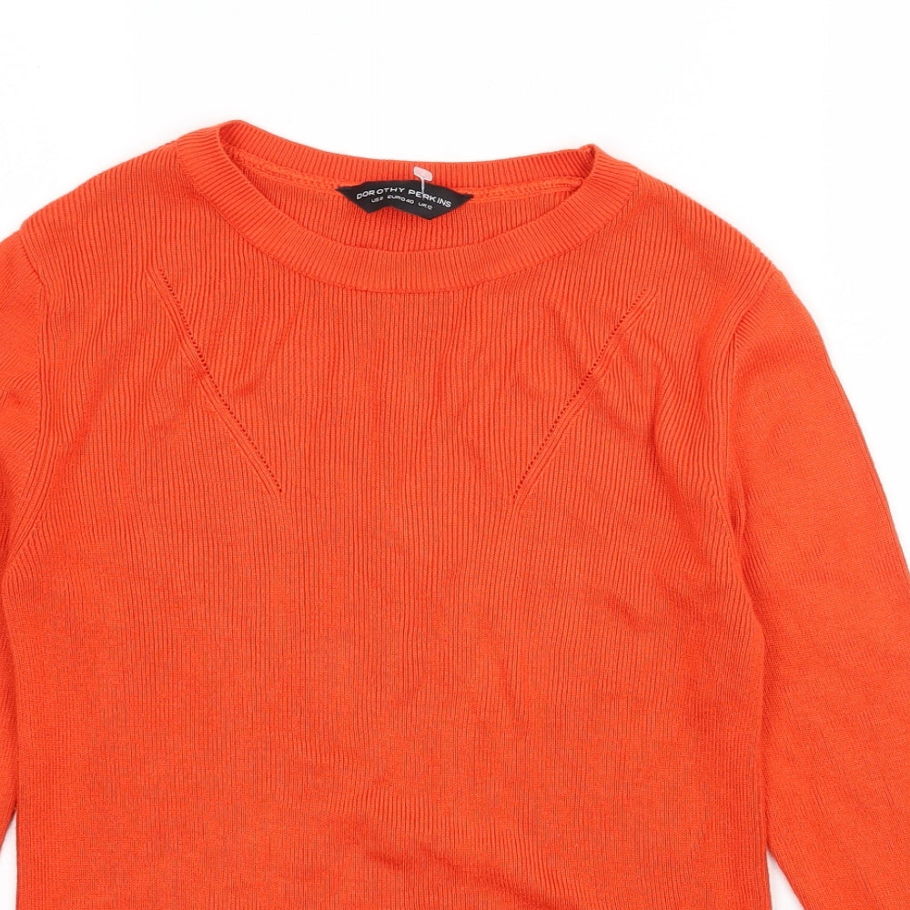Dorothy Perkins Womens Orange  Knit Pullover Jumper Size 12