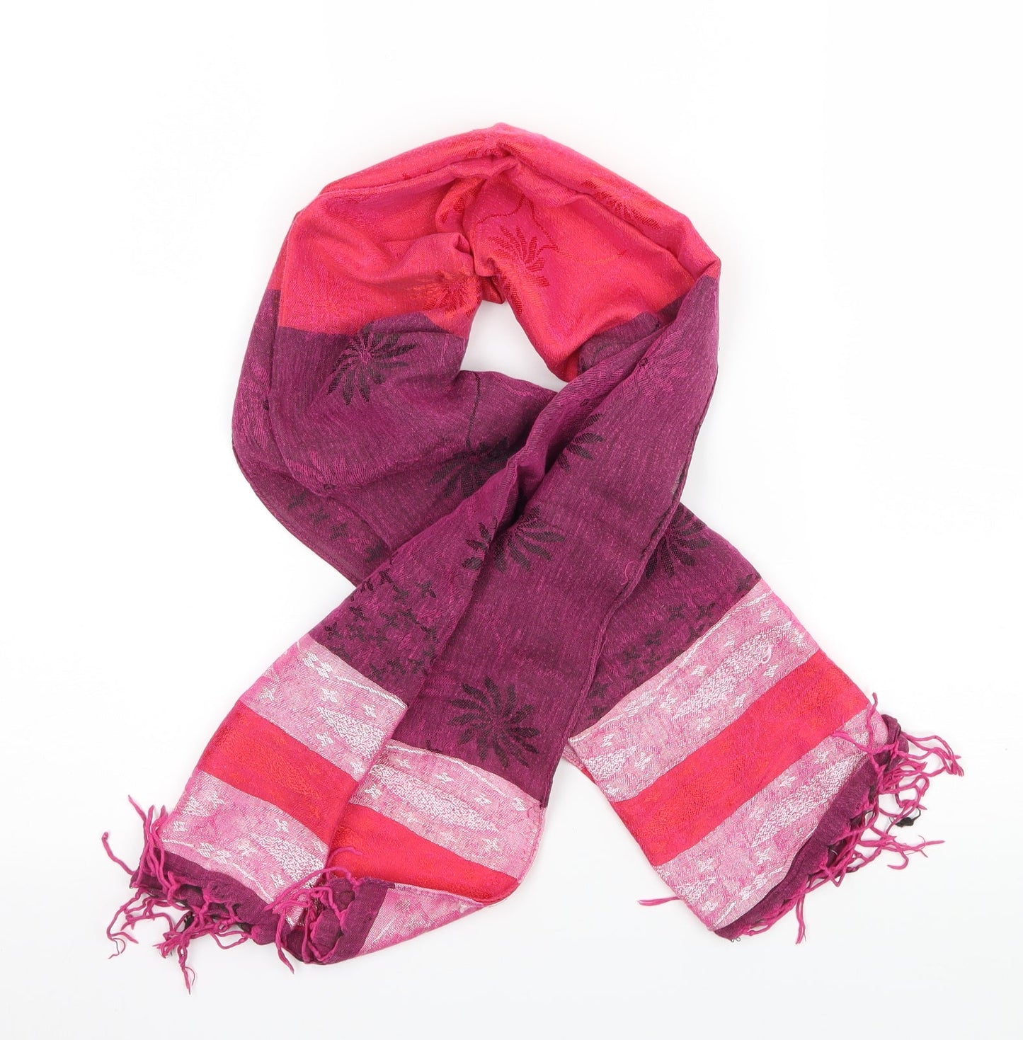 Preworn Womens Pink Striped   Scarf