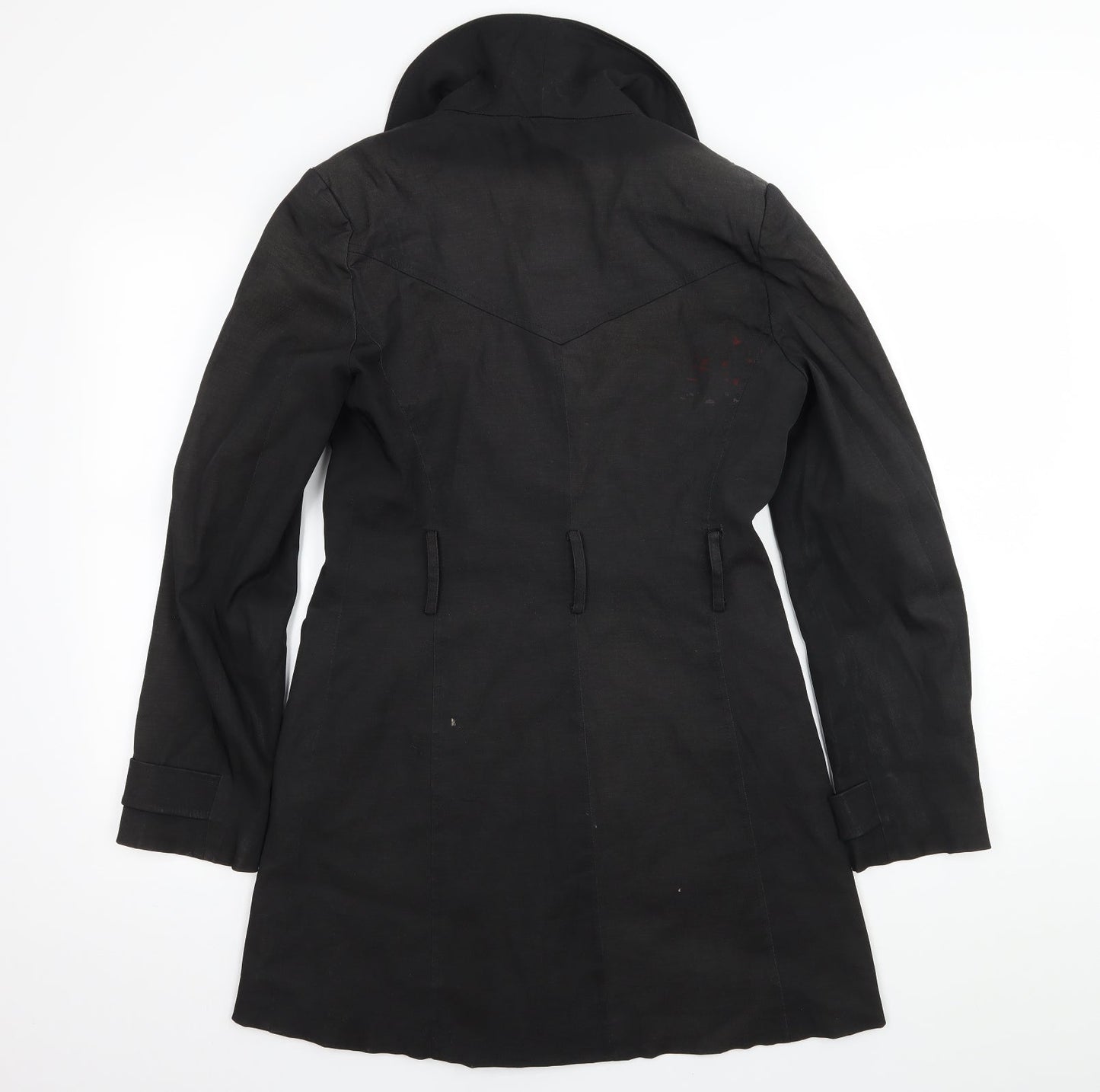 F& Womens Black   Overcoat Coat Size 10