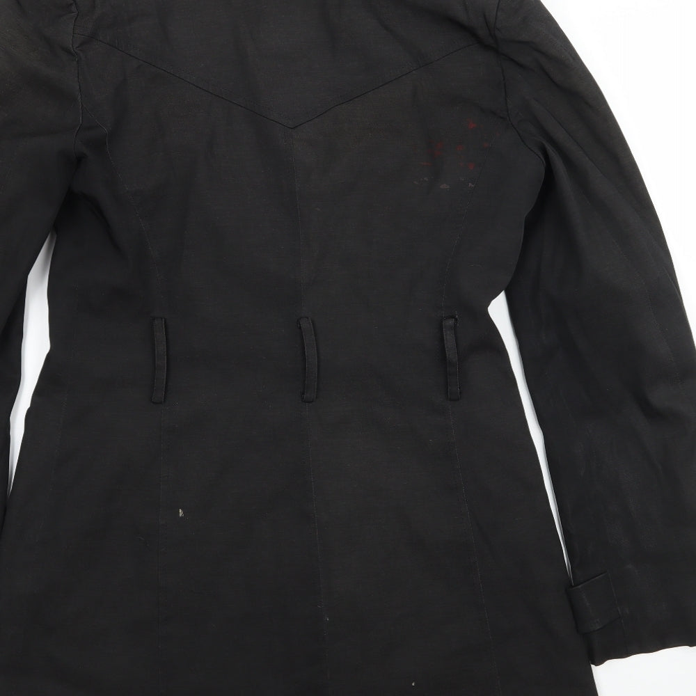 F& Womens Black   Overcoat Coat Size 10