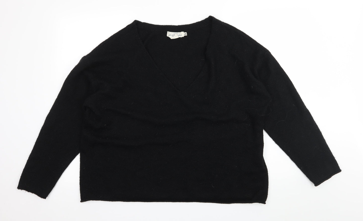 H&M Womens Black  Knit Pullover Jumper Size M