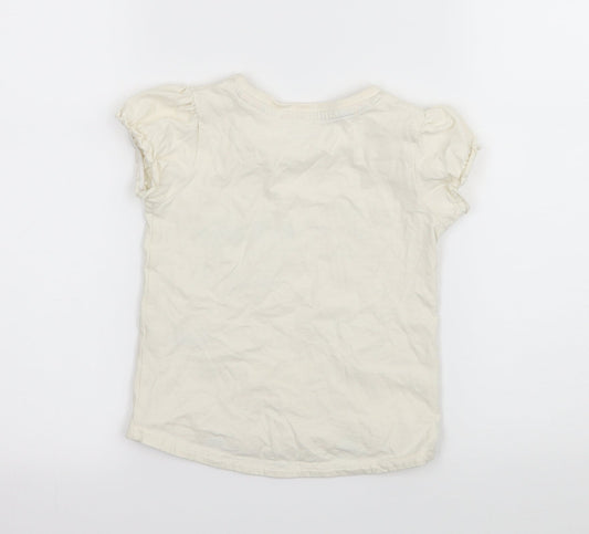 Nutmeg Girls Ivory Geometric Jersey Basic T-Shirt Size 3 Years  - Lets Turnip the Beet