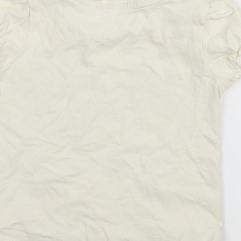Nutmeg Girls Ivory Geometric Jersey Basic T-Shirt Size 3 Years  - Lets Turnip the Beet