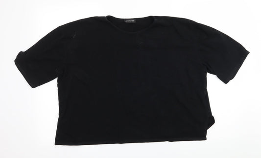PRETTYLITTLETHING Womens Black  Jersey Basic T-Shirt Size 14