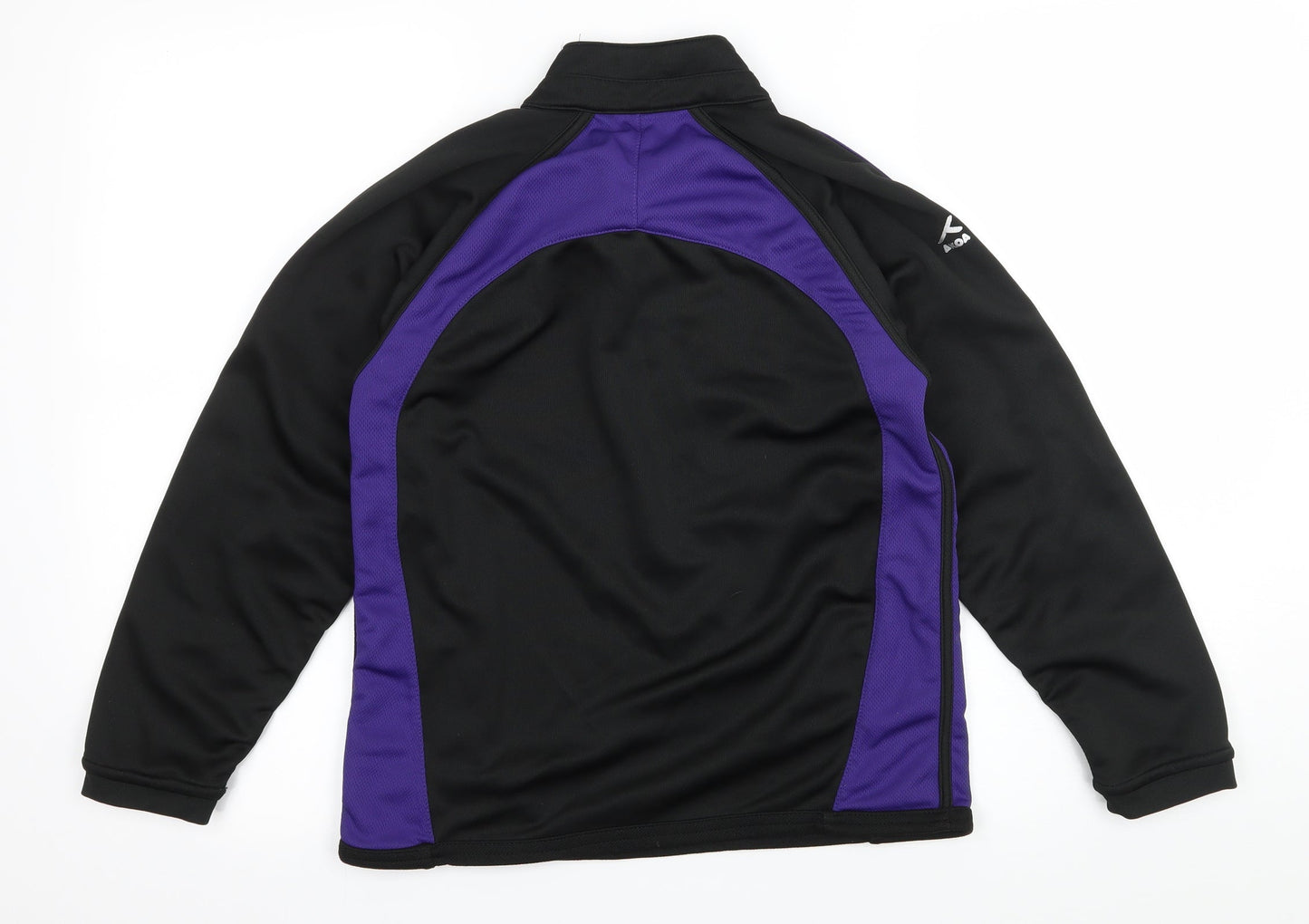 AKOA Womens Black Striped Jersey Pullover Sweatshirt Size XS