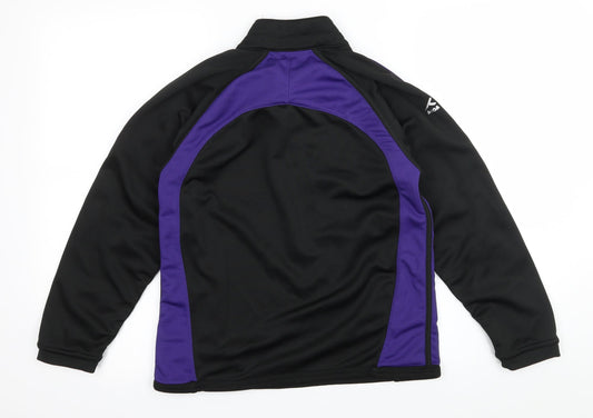 AKOA Womens Black Striped Jersey Pullover Sweatshirt Size XS