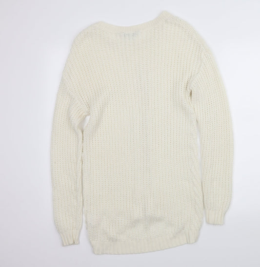 Peacocks Womens Ivory  Knit Pullover Jumper Size S