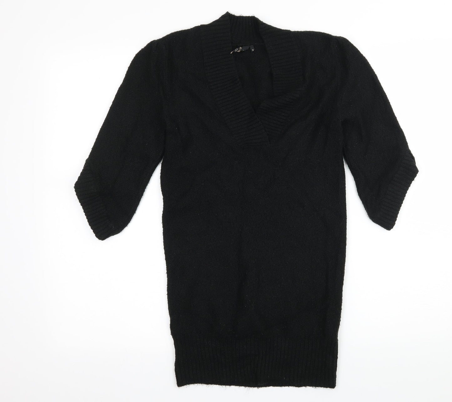 Topshop Womens Black  Knit Pullover Jumper Size 8