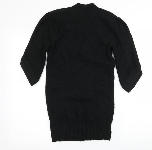 Topshop Womens Black  Knit Pullover Jumper Size 8