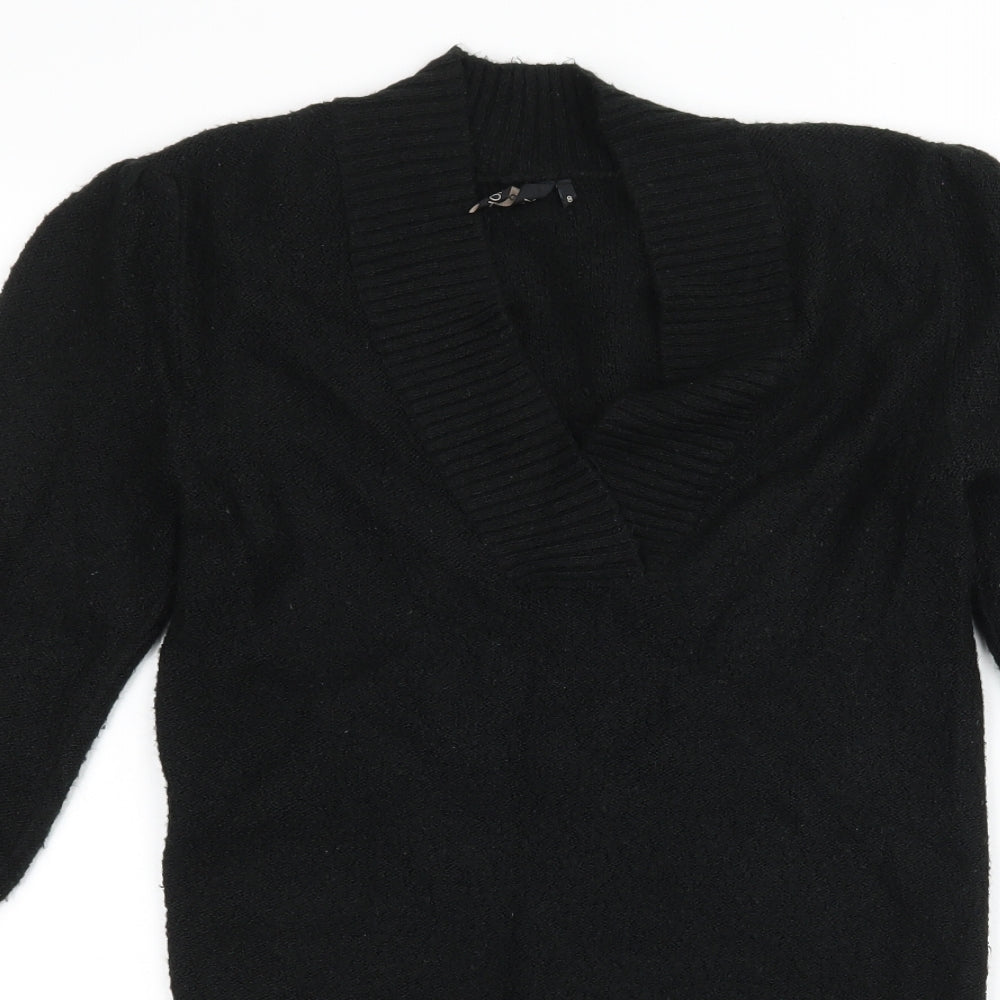 Topshop Womens Black  Knit Pullover Jumper Size 8