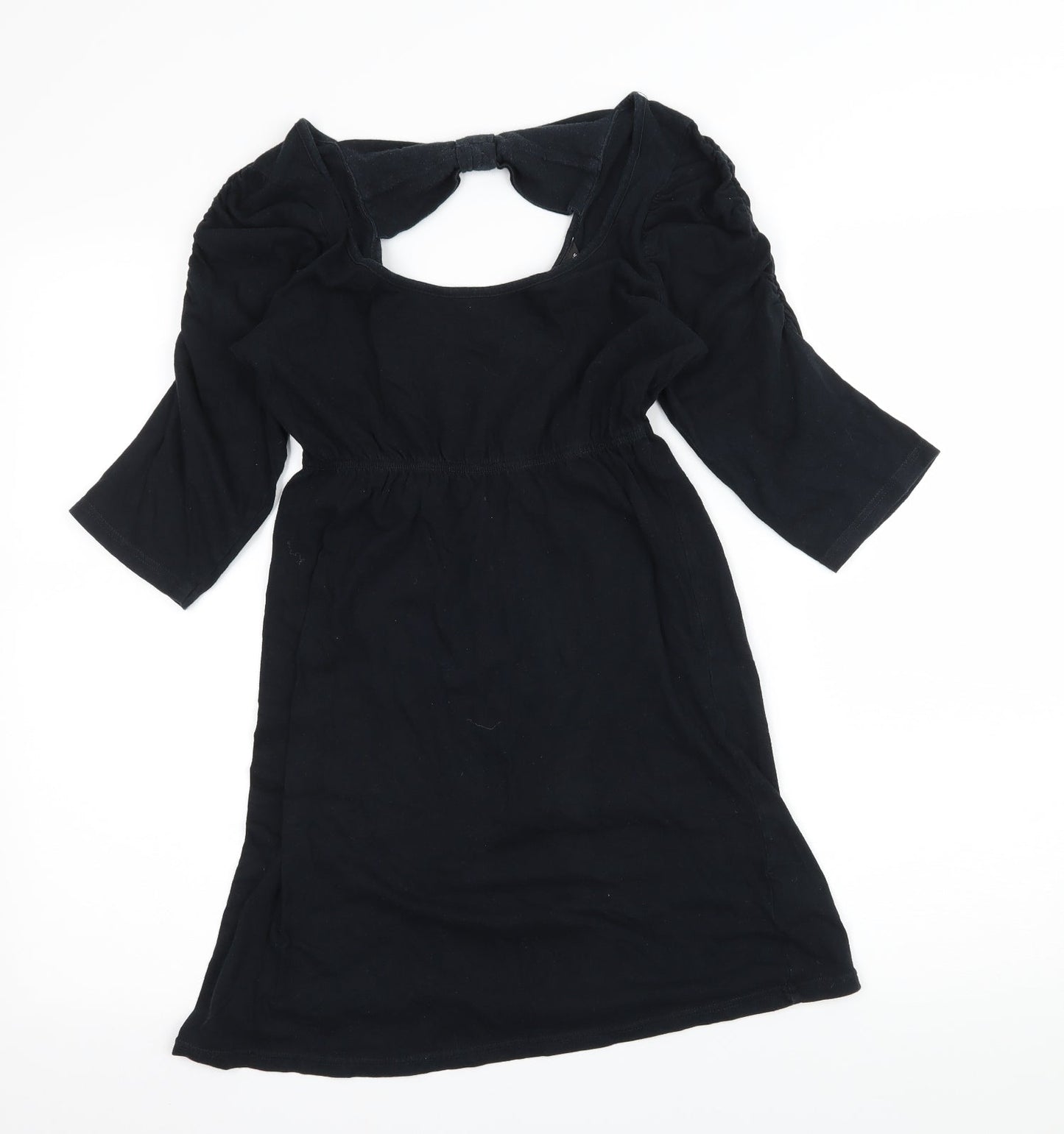 Dorothy Perkins Womens Black  Jersey Basic T-Shirt Size 6  - Cut out back