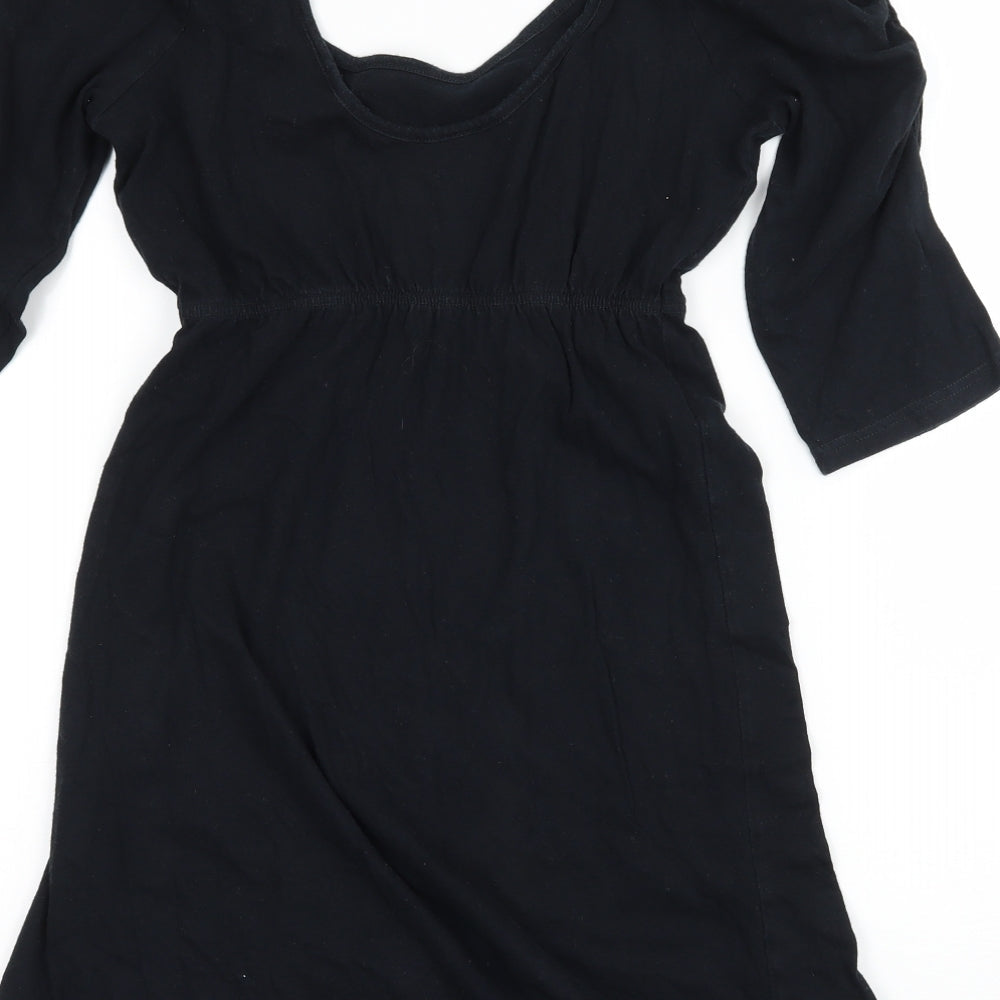 Dorothy Perkins Womens Black  Jersey Basic T-Shirt Size 6  - Cut out back