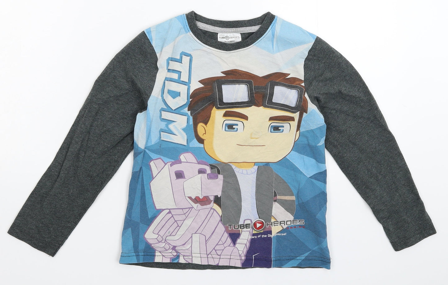 George Boys Grey   Basic T-Shirt Size 6-7 Years