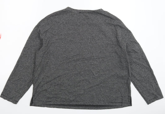 Marks and Spencer Womens Grey Striped  Pullover Jumper Size 16