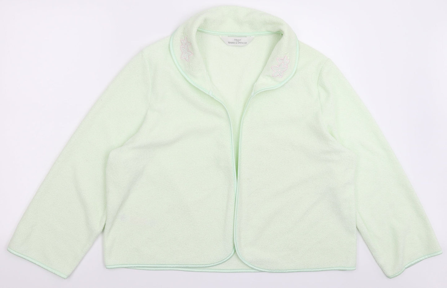 Marks and Spencer Womens Green Floral Fleece Jacket  Size 18