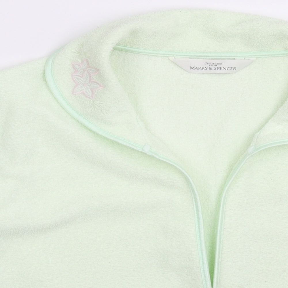 Marks and Spencer Womens Green Floral Fleece Jacket  Size 18