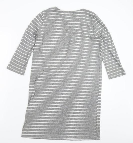 FOREVER 21 Womens Grey Striped  Jumper Dress  Size L