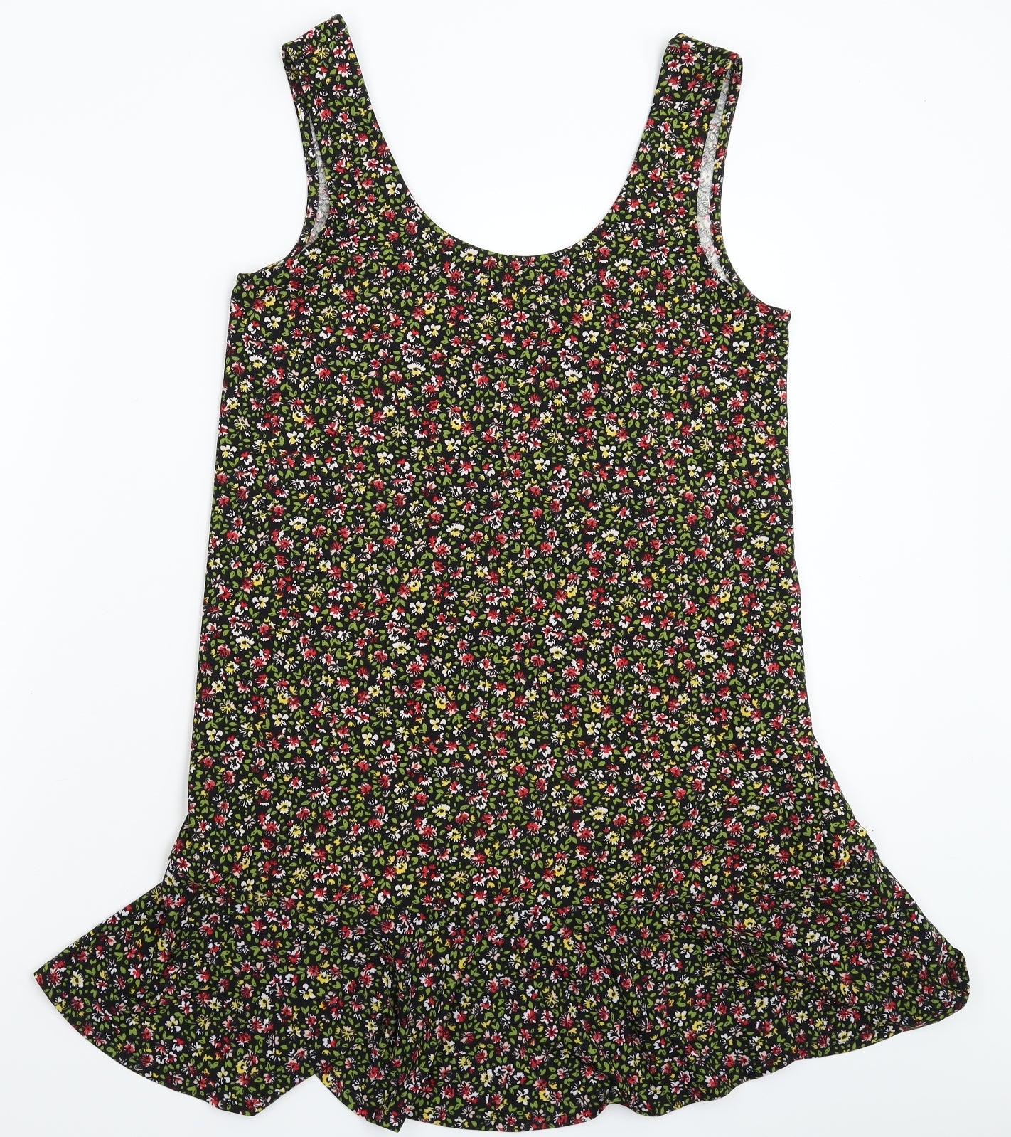 Mango Womens Black Floral  Tank Dress  Size S