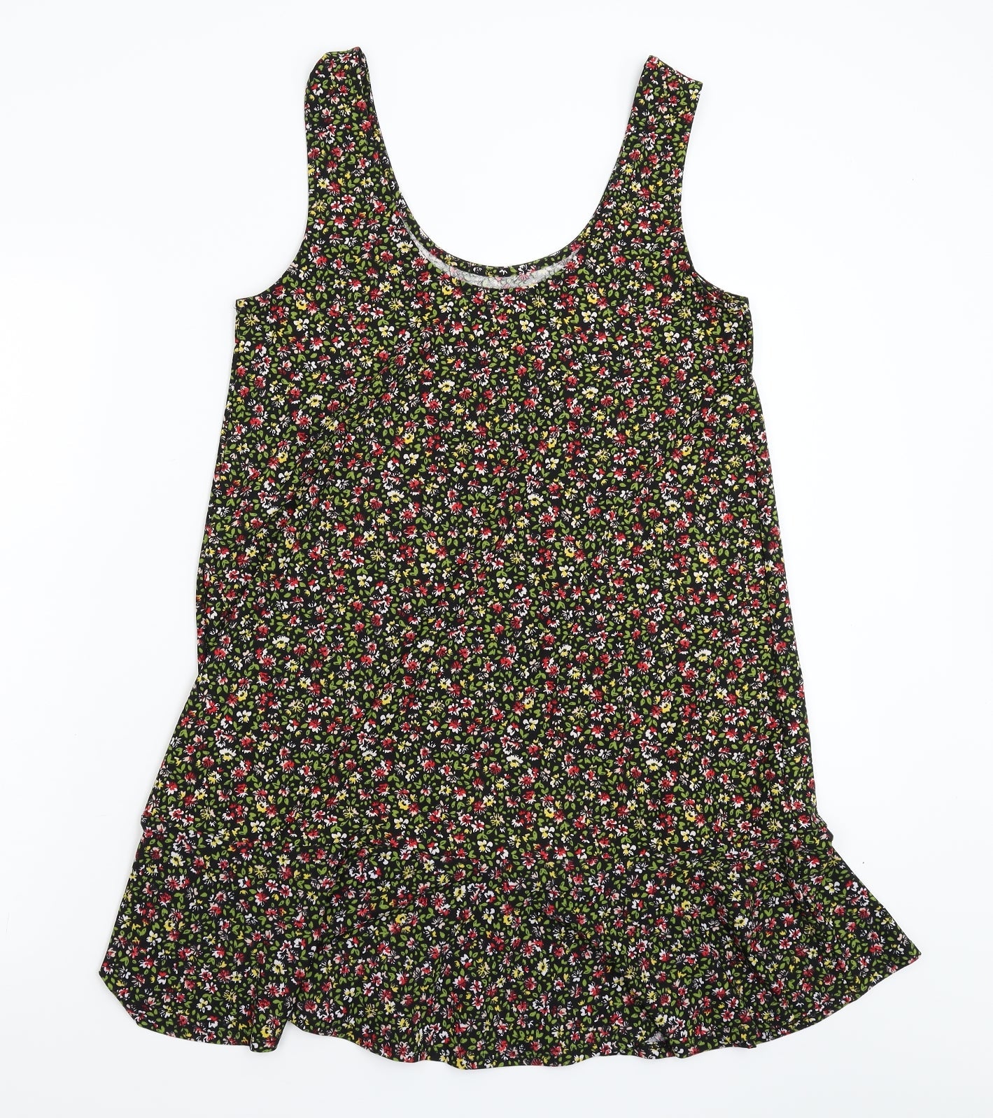 Mango Womens Black Floral  Tank Dress  Size S