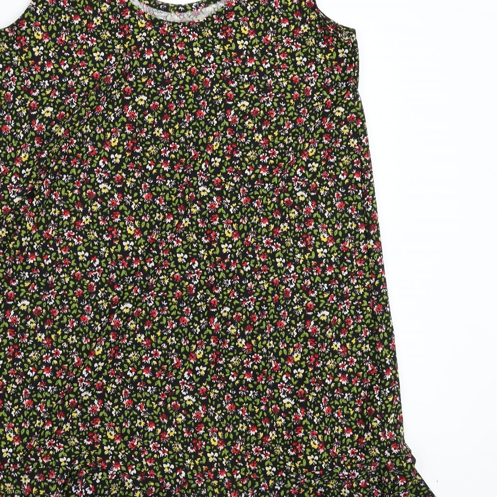 Mango Womens Black Floral  Tank Dress  Size S
