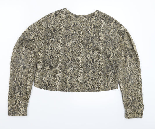 Zara Womens Multicoloured Animal Print  Pullover Sweatshirt Size S