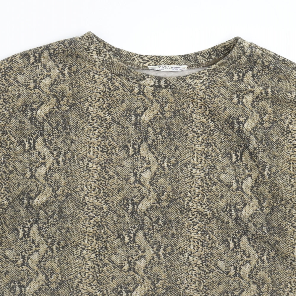 Zara Womens Multicoloured Animal Print  Pullover Sweatshirt Size S