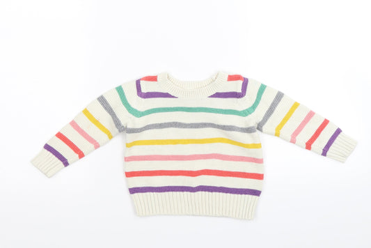 Gap Boys Beige Striped Knit Pullover Jumper Size 2 Years