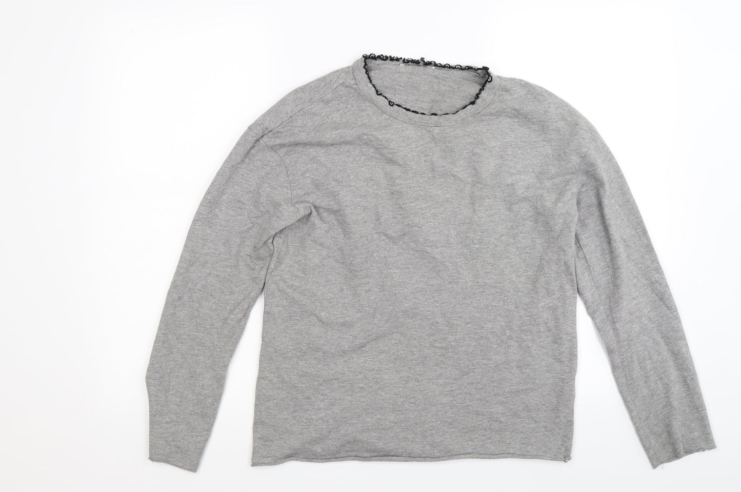Preworn Womens Grey  Jacquard Pullover Sweatshirt Size M