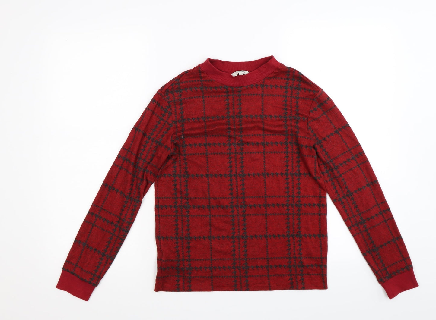 NEXT Womens Red Check  Pullover Sweatshirt Size 6