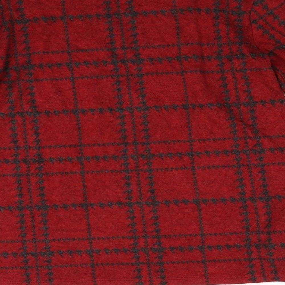 NEXT Womens Red Check  Pullover Sweatshirt Size 6